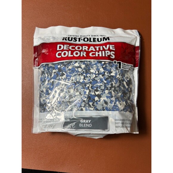 Rust-Oleum Decorative Color Chips Gray Blend Enhances Floor Coatings 1 lb Bag - Picture 1 of 4